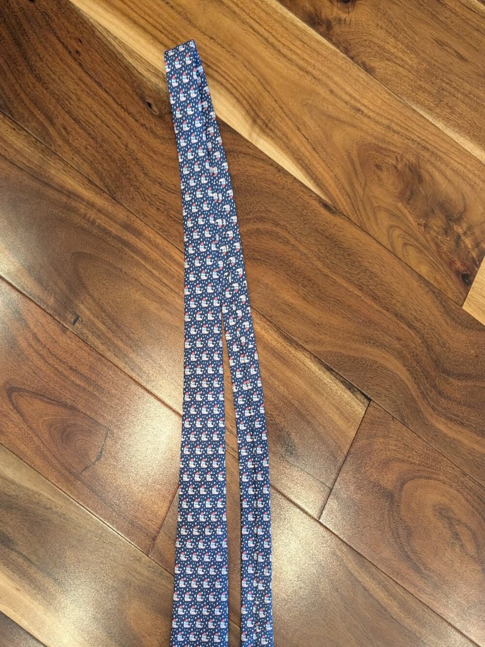 Boys Vineyard Vines Tie - Blue with Santa Whales